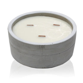 Patchouli & Dark Amber Round Concrete Candle - Scented Candle