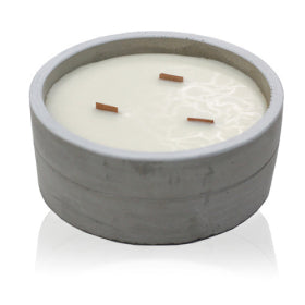 Crushed Vanilla & Orange Round Concrete Candle - Scented Candle